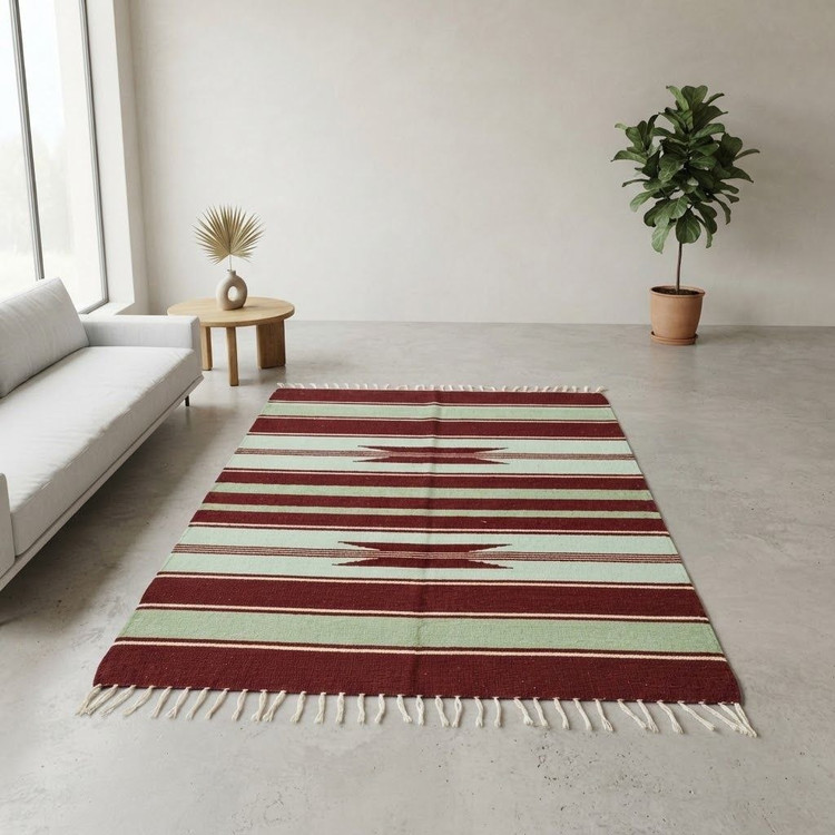 گلیم دستباف کشمیر هند ابعاد 125*70 سانتی متر