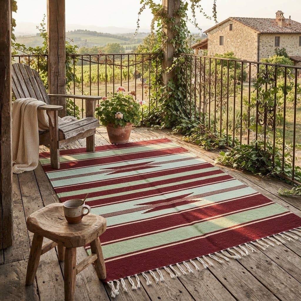 گلیم دستباف کشمیر هند ابعاد 125*70 سانتی متر