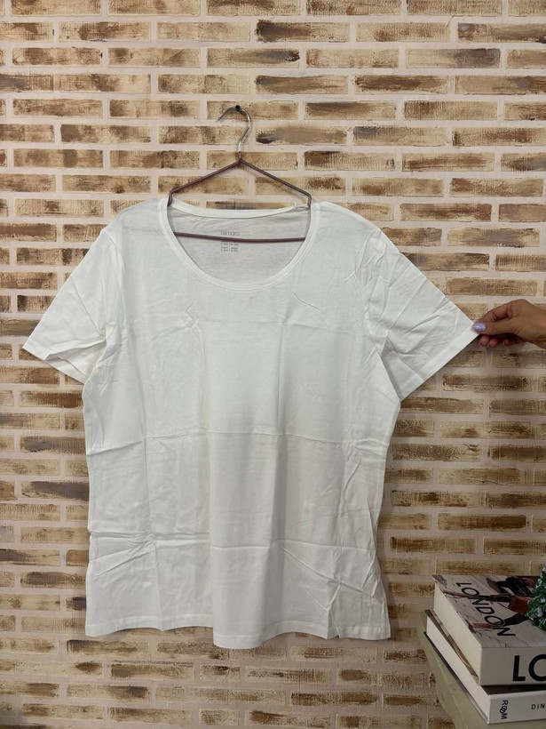 تیشرت سفید ساده اسمارا سایز 48/50