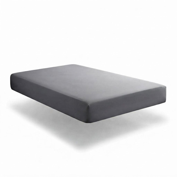 ست ملحفه تمام کش طوسی ساده یک و نیم نفره ابعاد 120*200 سانتی متر همراه یک جفت رو بالشی ابعاد 50*70 سانتی متر